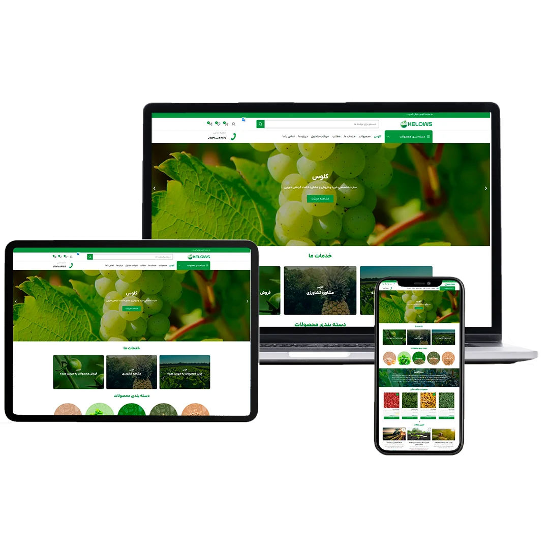 طراحی سایت فروشگاه محصولات کشاورزی کلوس